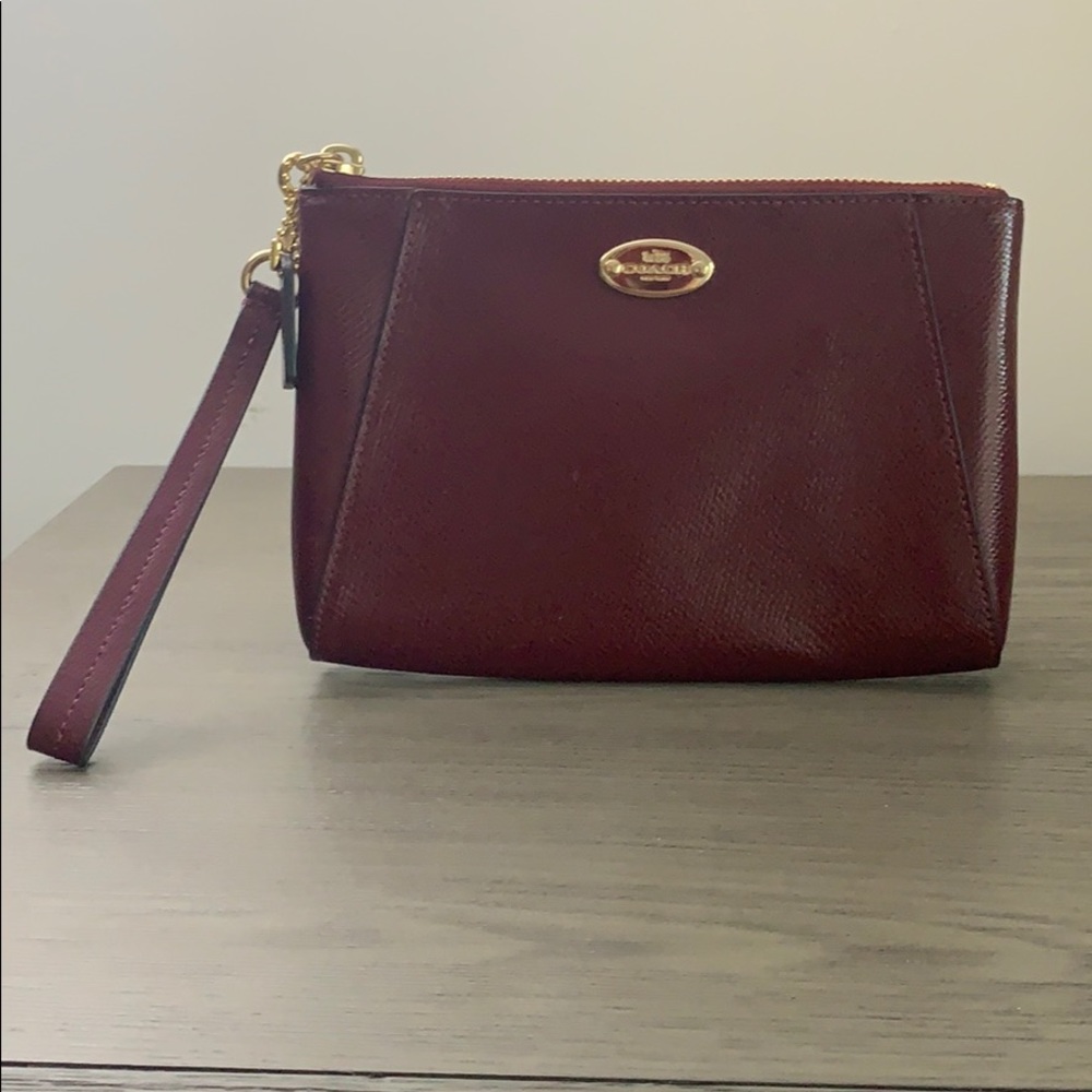 COACH leather wristlet - Deep Red